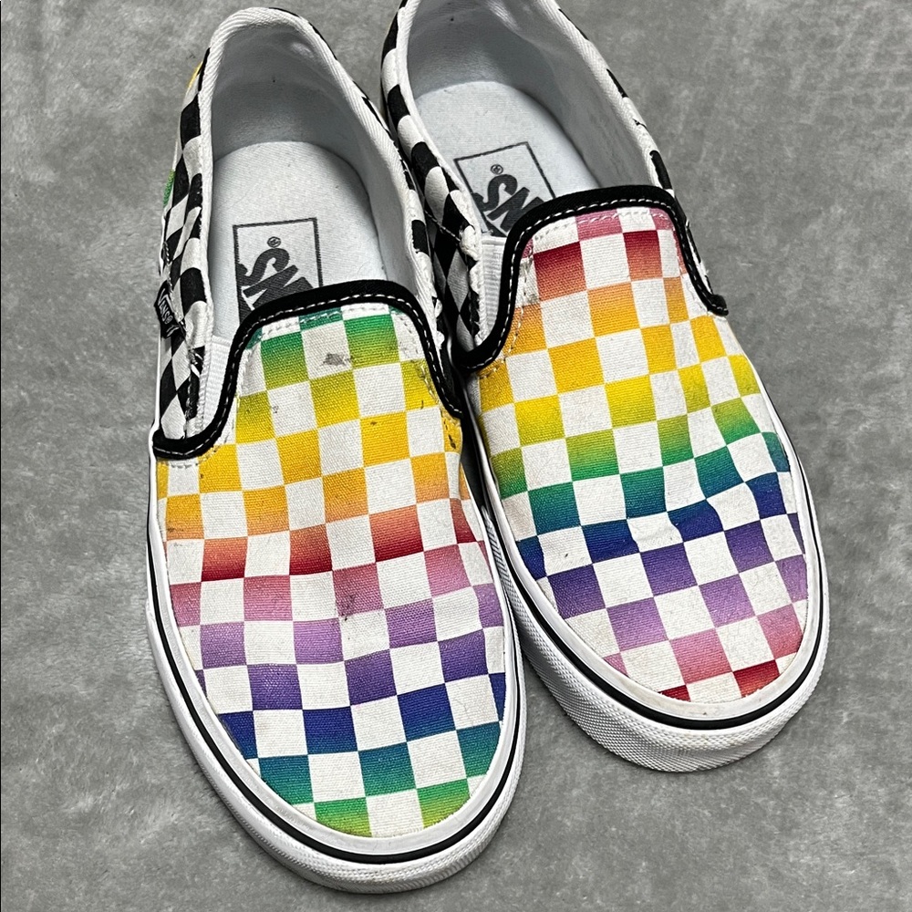 Vans Women's Multicolor Checkered Slip-On Sneakers